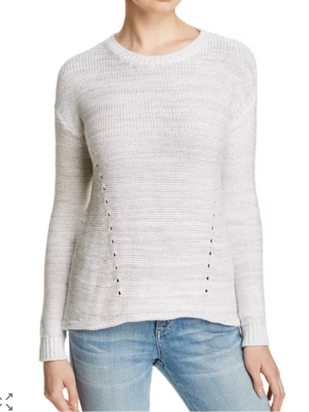 One Grey Day Silk Blend Sweater with shredded back detail Size Small
